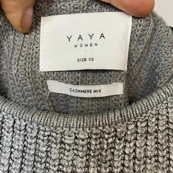 YAYA women silver top - cashmere mix fabric - xsmall - Picture 5 of 8